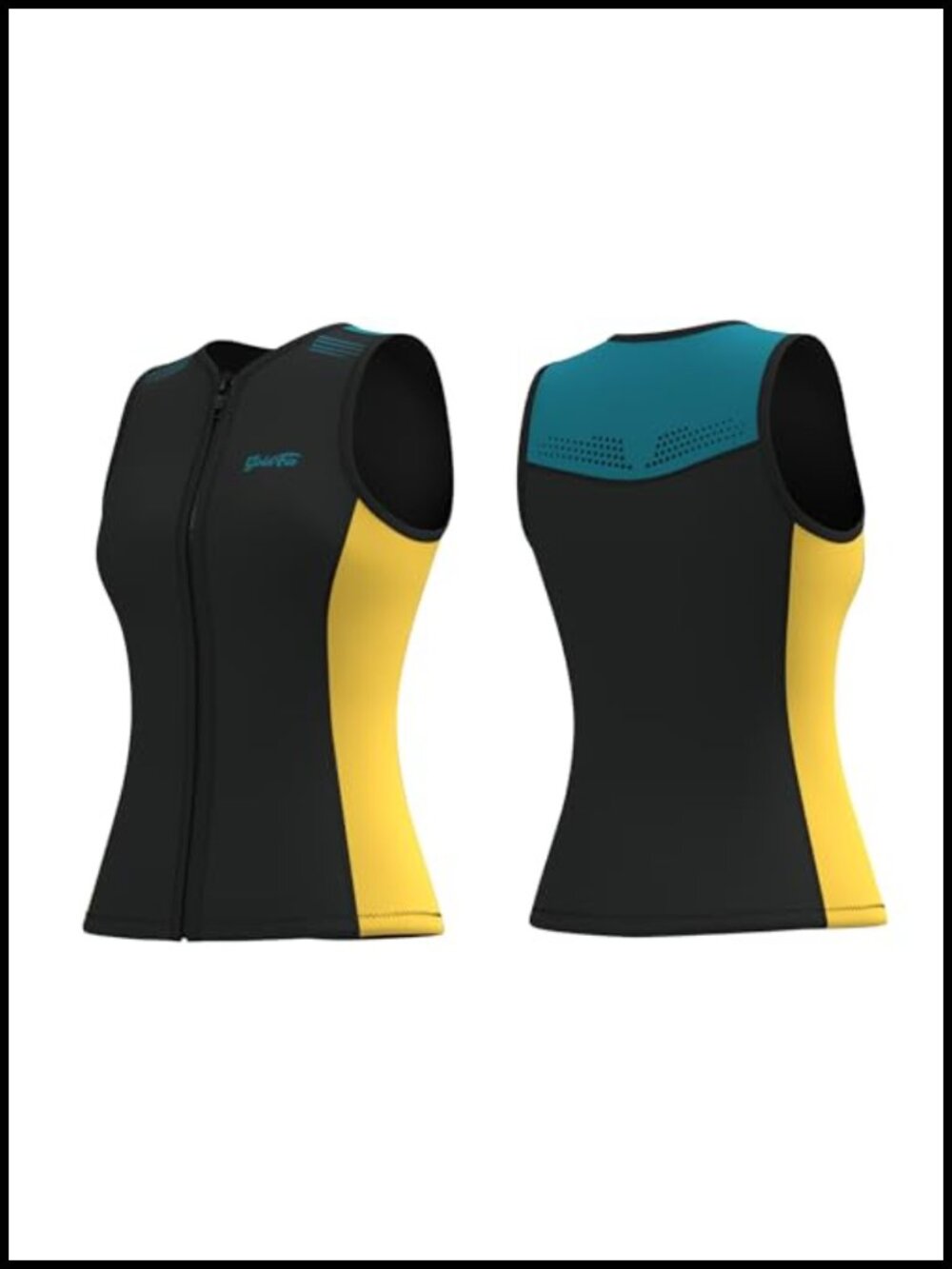 2mm Neoprene Wetsuit Vest Sleeveless Front Zip Top for Diving Snorkeling